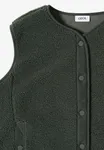 Solid Teddy Vest - Dried Olive Green             