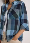 Check Blouse - Urban Dark Blue               