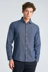 Soft Indigo Stretch Shirt - Mid Blue