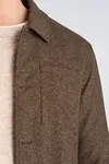 Flannel Wool Blend Overshirt - Brown Mel