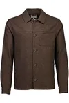 Flannel Wool Blend Overshirt - Brown Mel