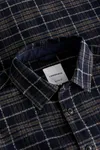 Brushed Check Overshirt - Navy