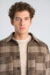 Brushed Check Overshirt - Brown