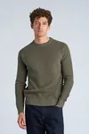 Ribbes O-neck Knit  - Army