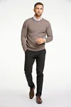 Knitted Sweater - Dk Sand Mel