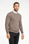 Knitted Sweater - Dk Sand Mel