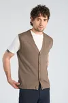 Merino Vest - Dk Sand Mel