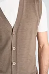 Merino Vest - Dk Sand Mel