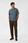 Striped O-neck Tee - Indigo Blue