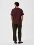 Striped O-neck Tee - Burgundy