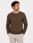 Cabel Cotton Knit  - Dk Brown