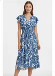 Flower Midi Dress - Blue