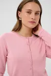 Mila R-neck Cardigan  - Cameo Pink Melange