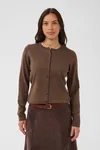 Mila R-neck Cardigan  - Fondue Fudge Melange
