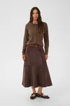 Mila R-neck Cardigan  - Fondue Fudge Melange