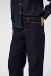 Ghita Barrel Jeans - Dark Blue Unwashed Denim