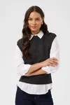 Barbara Knit Vest - Dark Grey Melange