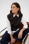 Barbara Knit Vest - Dark Grey Melange
