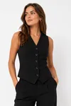 Sakura Waistcoat - Black Deep