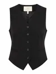 Sakura Waistcoat - Black Deep