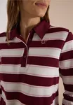 Striped Poloshirt - Red Wine                      