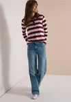 Striped Poloshirt - Red Wine                      
