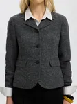 Fitted Short Blazer  - Black Multi Structure