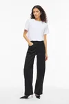 Freya Coated Wide Jeans - Black Beauty Coated