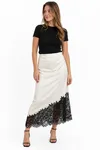 Lara Midi Lace Skirt - Birch Black Lace