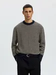 Darrell Structure Crew Neck - Sky Captain Turkish Coffee / Oatmeal