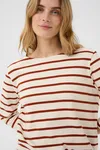 Nela T-shirt - Eggnog/Roasted Russet Stripe
