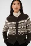 Charmaine Cardigan - Mole/Whitcap Jaquard