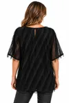 Mingel More Top With Fringes - Black