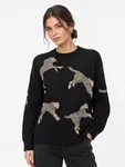 Mingel More Leopard Sweater - Black Leo