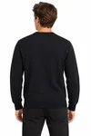 Cotton Merino Argyle Jumper - Dark Navy Marl / Mid Navy Marl 