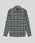 Offset Check Shirt - Aegean Blue