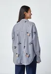 Enola Shirt - Navy Stripes Emb.