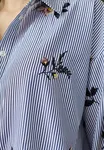 Enola Shirt - Navy Stripes Emb.