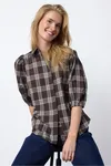 Ella-sh90 Blouse - Brown Check