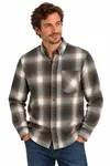 Checked Brushed Shirt - Brown