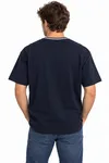 Structured O-Neck Tee - Navy