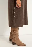 Beata Button Dress - Brown Melange