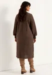 Beata Button Dress - Brown Melange