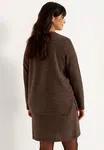 Beata Slit Sweater - Brown Melange