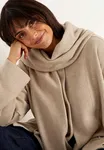 Beata Scarf Cardigan - Light Beige Melange