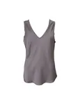 Mabel Double V-Neck Top - Taupe
