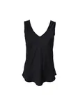 Mabel Double V-Neck Top - Black