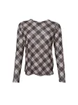 Kamma Mesh Blouse - Brown Tartan