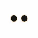 Ava Petite Stud - Gold W Black