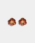 Flower Petite Earrings - Pearl Brown